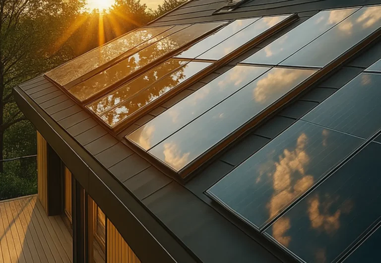 panneaux solaire maison soleil couchant artyseo