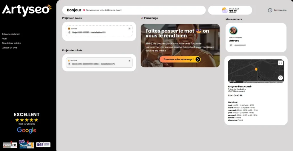 compte client artyseo