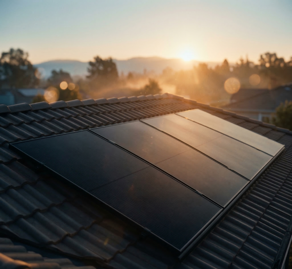 panneaux solaires full black toiture lever de soleil artyseo