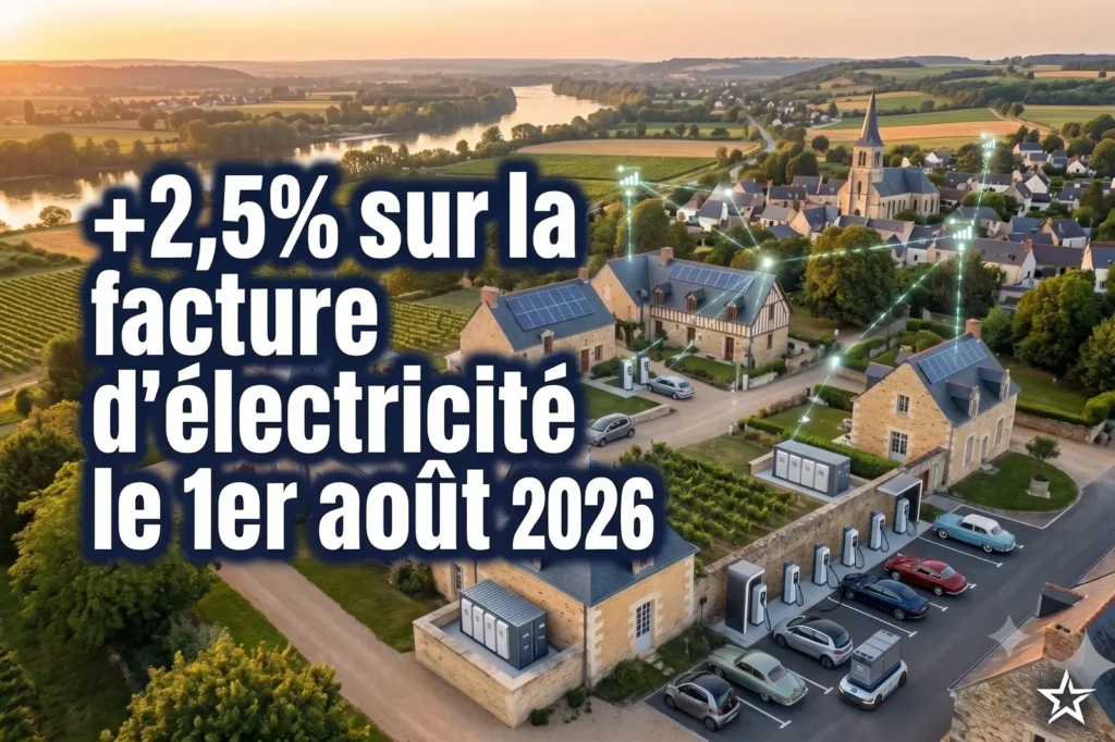 Au 1er août 2026, les tarifs réglementés de vente de l'électricité augmentent en moyenne de 2,5 % TTC. Cette évolution concerne principalement les particuliers bénéficiant du tarif réglementé. Pour un foyer consommant environ 4 500 kWh/an, cela représente environ 26 € supplémentaires par an. Cette hausse s'inscrit dans une tendance de long terme : depuis plusieurs années, le prix de l'électricité augmente sous l'effet combiné des coûts du réseau, de l'approvisionnement et des taxes.